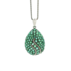 Emerald Pendant with diamond – 18k white gold