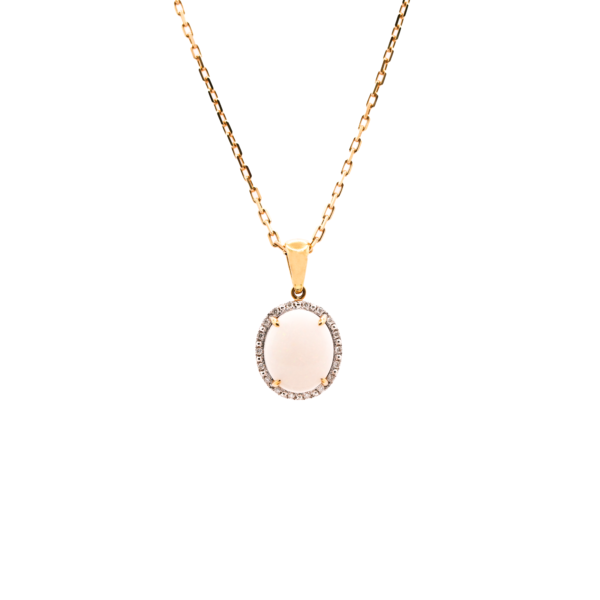 Opal Pendant with diamond – 18k gold