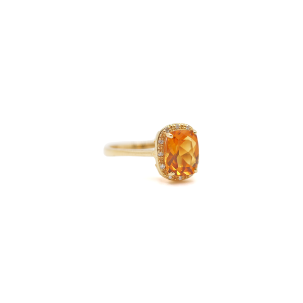 Citrine Ring with diamond – 18k gold